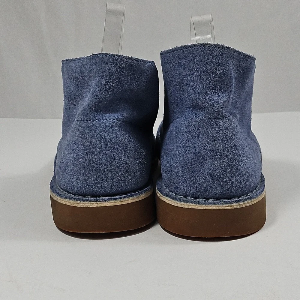 Clarks Bushacre 2 Dusty Blue Suede Leather Lace Up Desert Chukka Ankle Boot